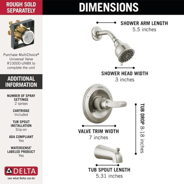 Simple Shower Set With Valve (Compareble Delta)